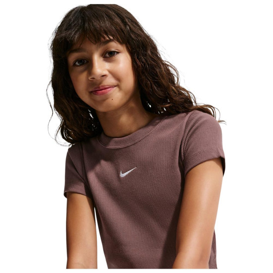 Nike Παιδική κοντομάνικη μπλούζα Sportswear (Girls') Slim Cropped Ribbed T-Shirt